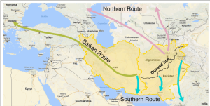 Figure 2: Main Route, Balkan Route to Europe